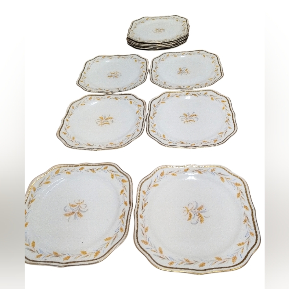 MCM Homer Laughlin Eggshell Georgian Wheat Pattern square price per plate (12)